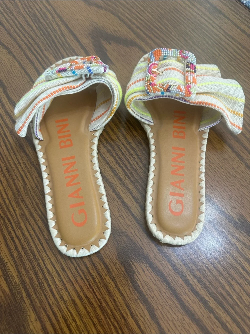 Gianni Bini multi-color beaded slides! - Picture 2 of 5